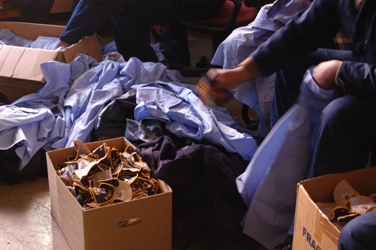 Obsolete uniforms being sorted